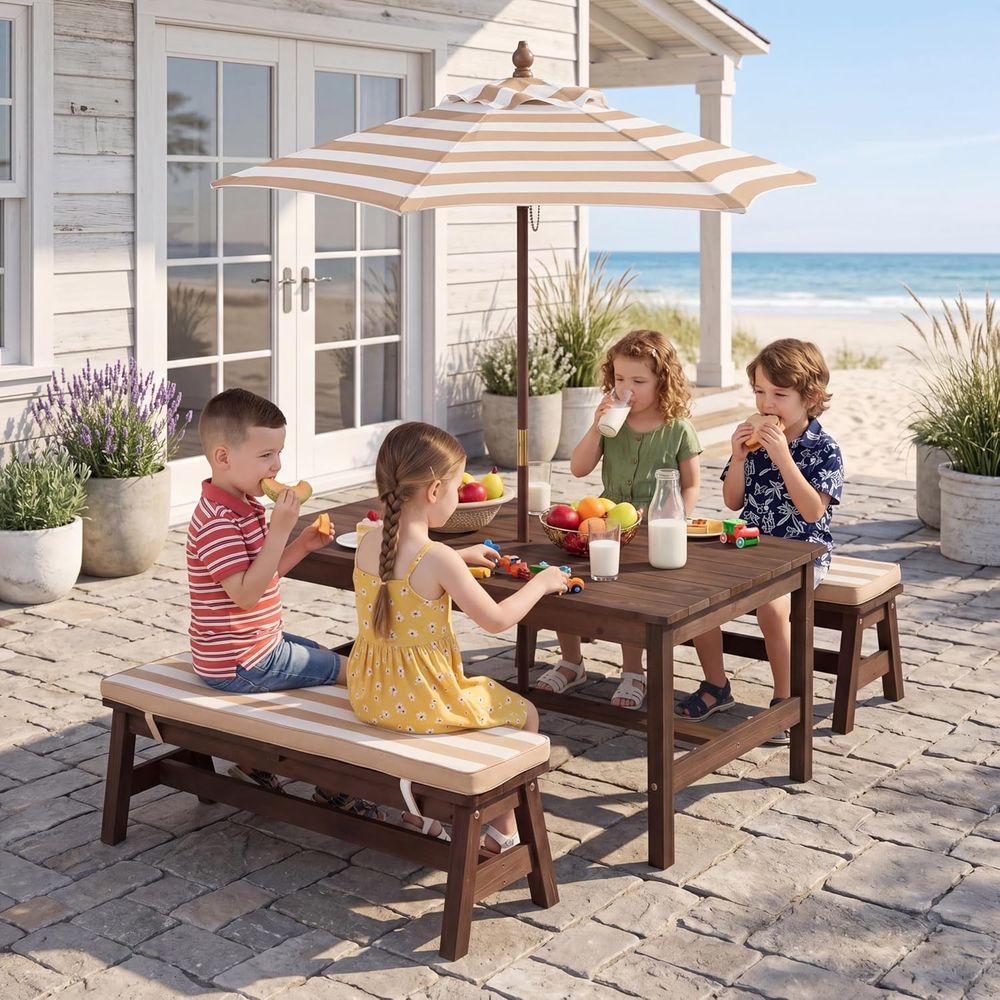 Kids Outdoor Bench Table - Çocuk Piknik Masası, Büyük 42“x 23”