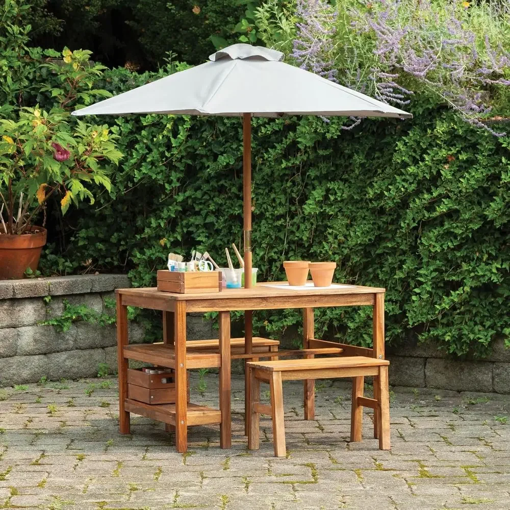 Kids Outdoor Bench Table - Çocuklar için Açık Hava Sandıklı Masa,
