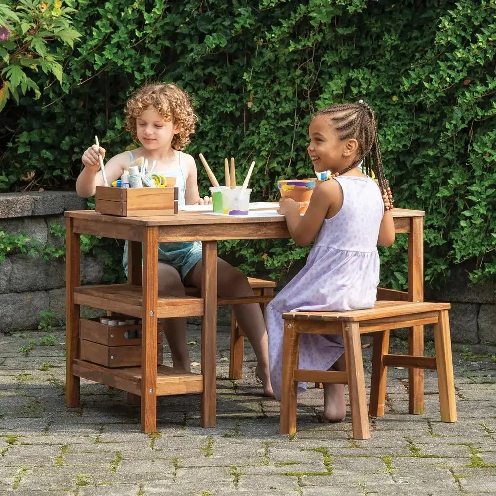 Kids Outdoor Bench Table - Çocuklar İçin Açık Hava Sandıklı Masa
