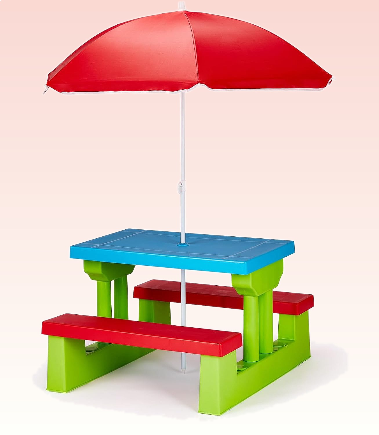 Kids Outdoor Bench Table - JOYMOR Çocuk Piknik Masası ve Şemsiyesi,