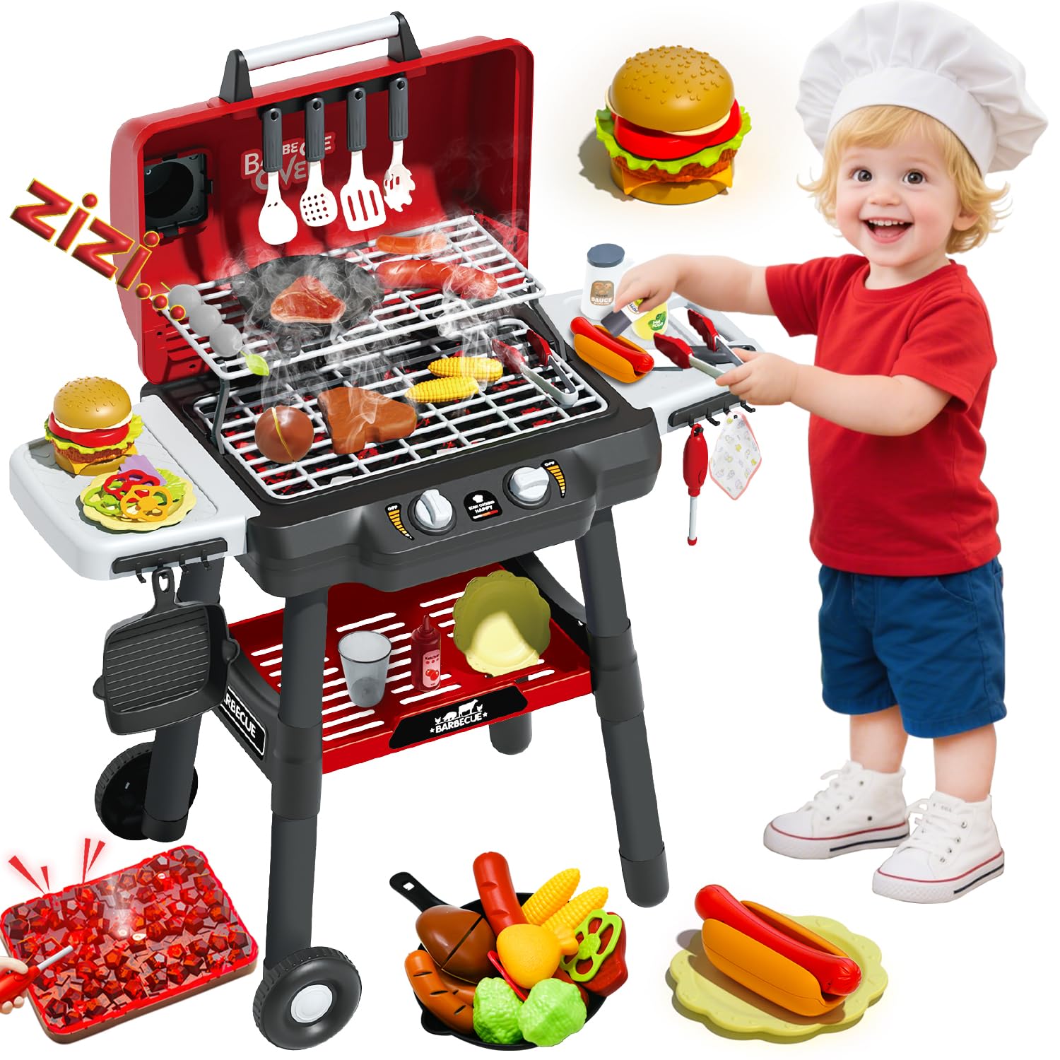 Kids Outdoor Bbq - Çocuk Oyuncak Izgarası, Işıklı Sesli, Duman