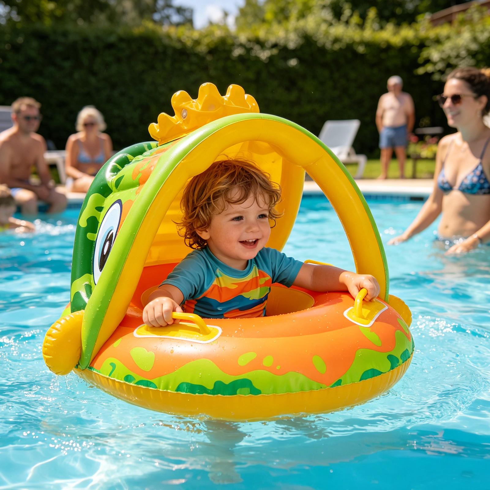 Kids Outdoor Seating - Havuz Şişme Koltukları Güneşlikli Çocuk Şişme