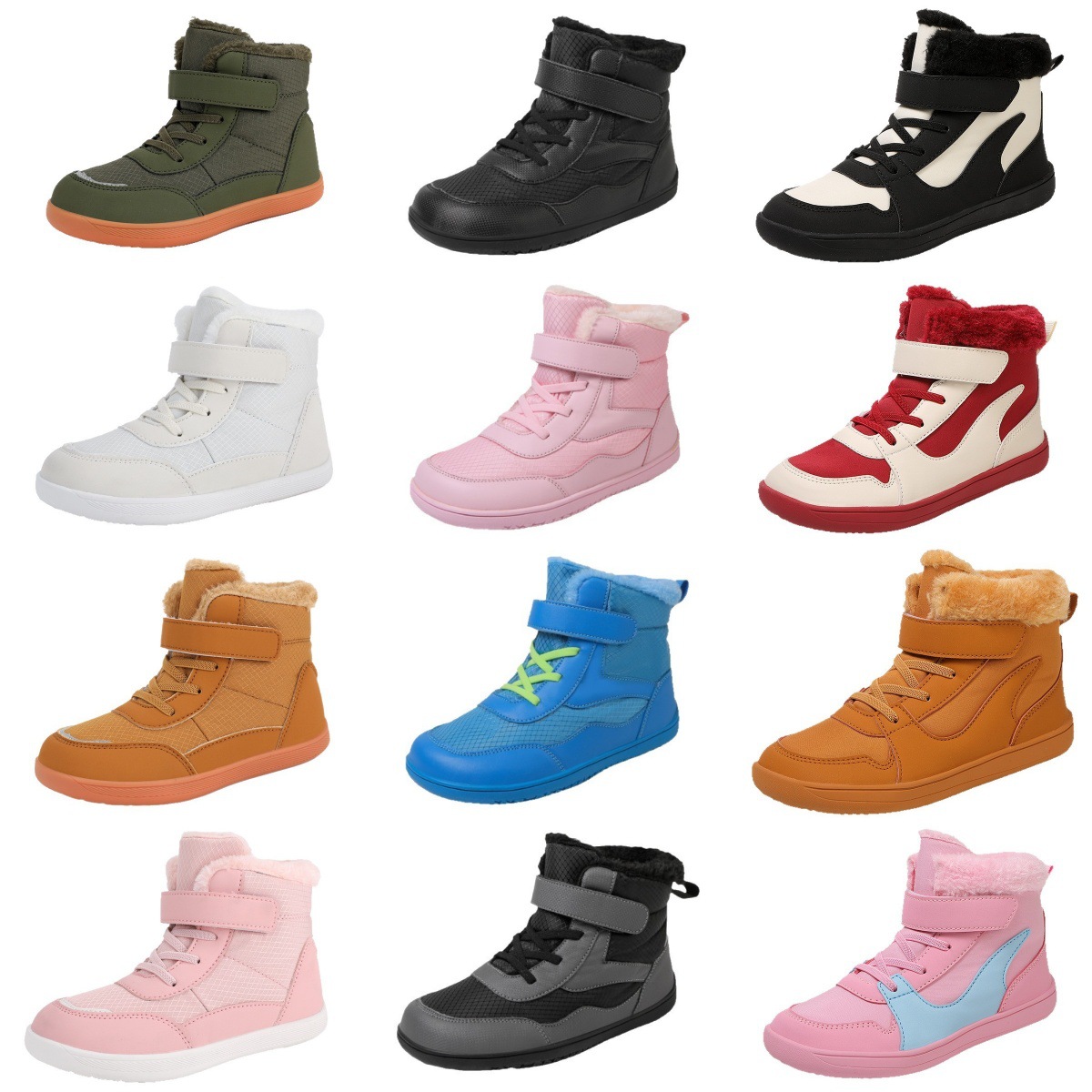 Kids Outdoor Boots - Yüksek bilekli kışlık tüylü çocuk kar