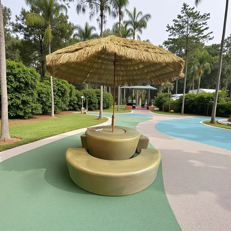 Kids Outdoor Bench Table - Modern Dış Mekan Yuvarlak Masa ve