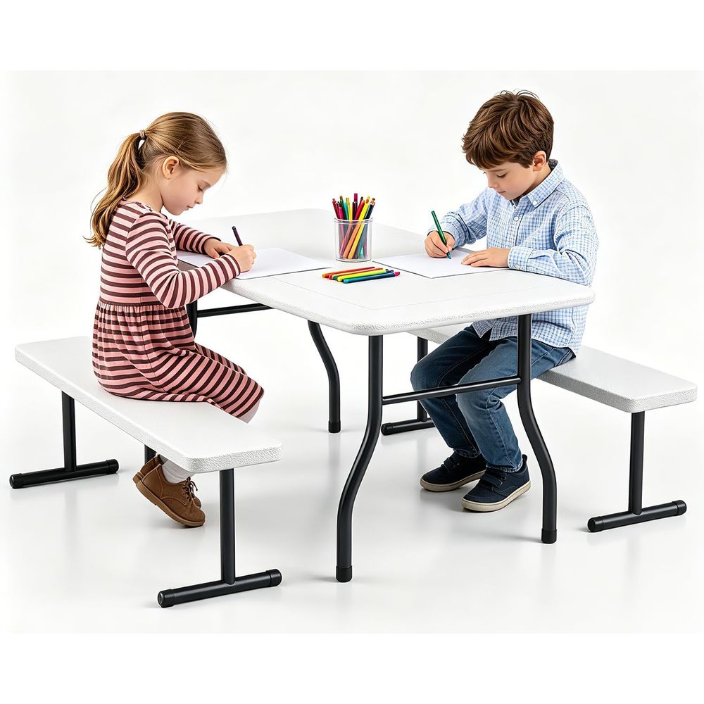Kids Outdoor Bench Table - Çocuklar için Banklı Piknik Masası, 4