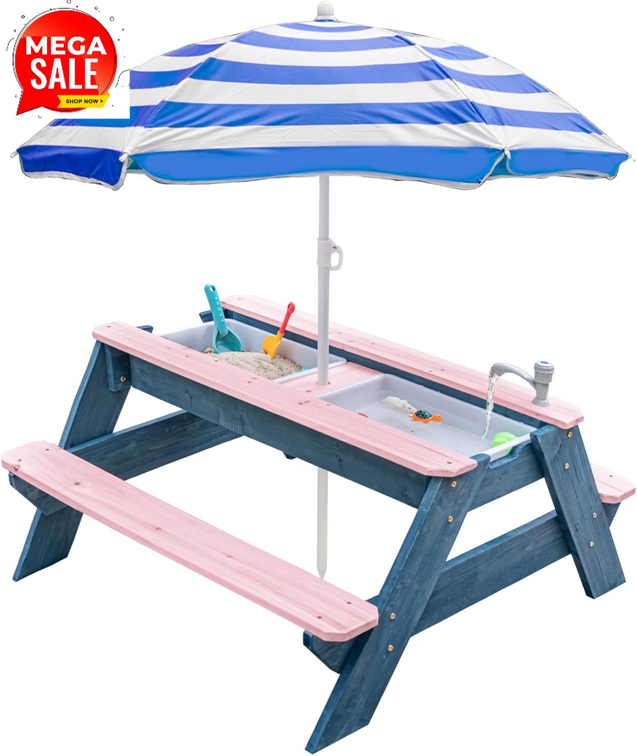 Çocuklar için 3'ü 1 Arada Kum  - Kids Outdoor Bench Table incelemesi ve fiyatı