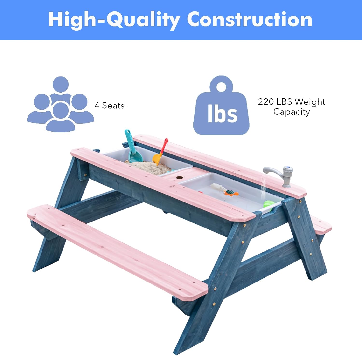 Çocuklar için 3'ü 1 Arada Kum  - Kids Outdoor Bench Table incelemesi ve fiyatı