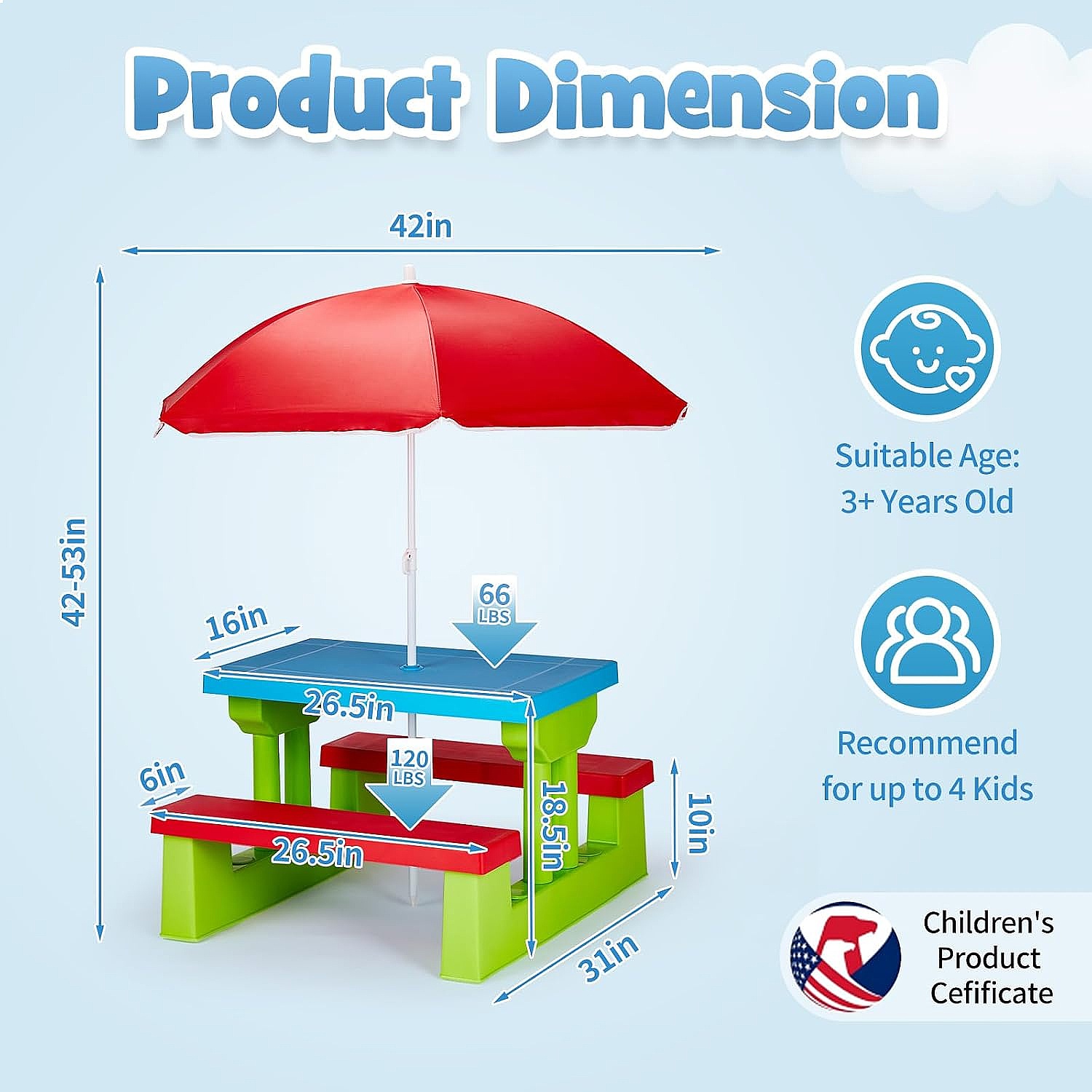 JOYMOR Çocuk Piknik Masası ve  - Kids Outdoor Bench Table incelemesi ve fiyatı