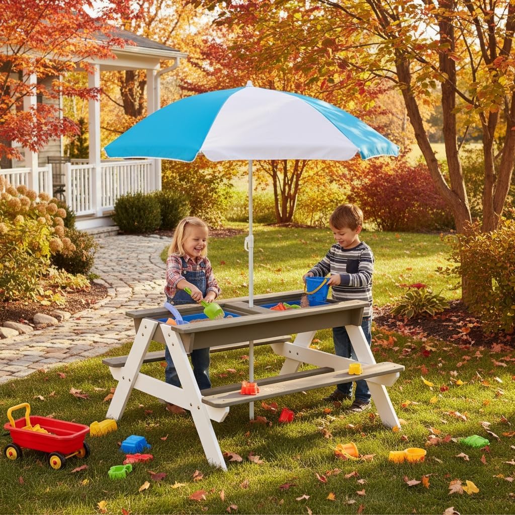 Çocuk Piknik Masası, 3'ü 1 Ara - Kids Outdoor Bench Table incelemesi ve fiyatı