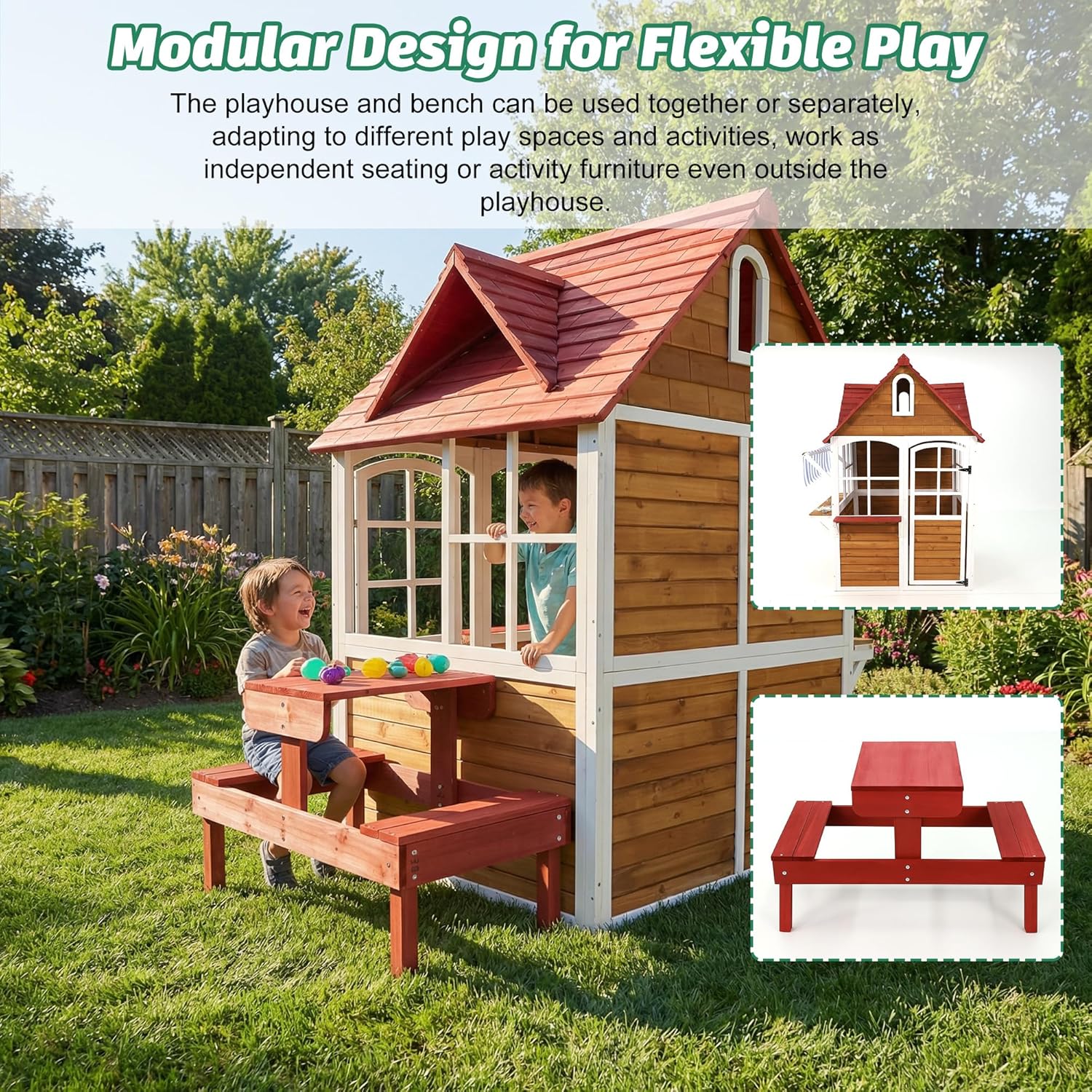 # Açık Hava Ahşap Çocuk Oyun E - Kids Outdoor Bench Table incelemesi ve fiyatı